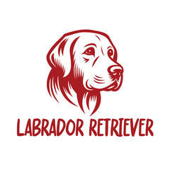 Labrador Retriever head logo, Labrador Retriever head logo, Labrador Retriever mascot logo, minimal logo, silhouette logo, with handwritten fonts Labrador Retriever head vector logo 
