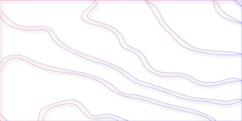 Abstract colorful topographic line contour map background, geographic grid map, stock vector. Topographic background with 3d waves. Geometric line map. Wavy pattern design. Paper texture imitation of 