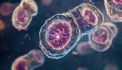 Sarcodina amoeba with visible nucleus and contractile vacuole, isolated