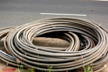 high-voltage power cable in the power station