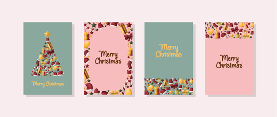 meery christmas doodle card set