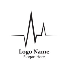 Obraz premium Heartbeat Logo Icon Vector Illustration