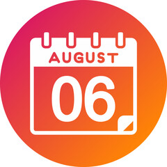 6 August Vector Icon Design
