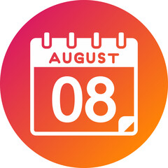 8 August Vector Icon Design