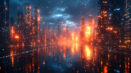 Obraz premium Neon Cityscape