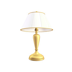 Golden Table Lamp with White Lampshade