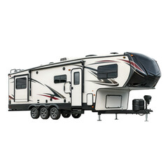 RV Trailer with Modern Design, isolated on white background