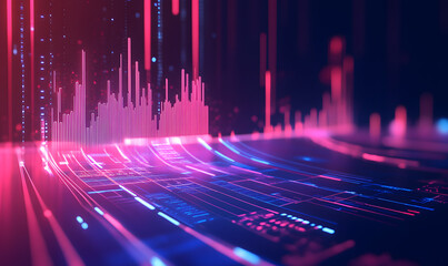 Futuristic Stock Market Chart with Glowing Data or Dynamic Financial Timeline for graphic background