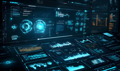 Futuristic Stock Market Chart with Glowing Data or Dynamic Financial Timeline for graphic background