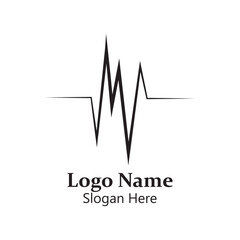 Obraz premium Heartbeat Logo Icon Vector Illustration