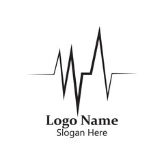 Obraz premium Heartbeat Logo Icon Vector Illustration