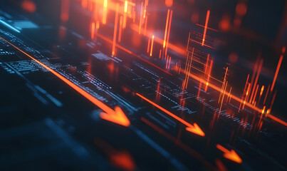Futuristic Stock Market Chart with Glowing Data or Dynamic Financial Timeline for graphic background