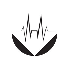 Heartbeat Logo Icon Vector Illustration