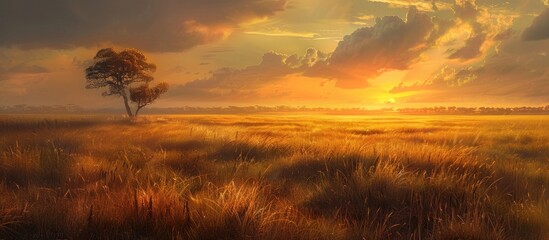 Obraz premium Prairie Ecosystem Features Grassland and Shrub Biome Characteristics