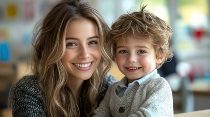 Obraz premium mother and child smiling