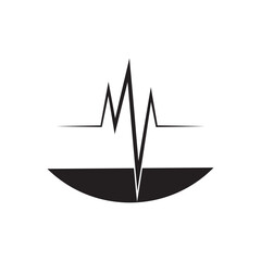Heartbeat Logo Icon Vector Illustration