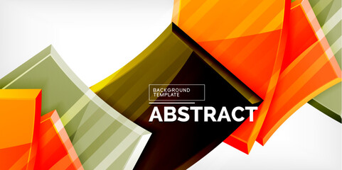 Round 3d shapes, plates background. Creative composition design template