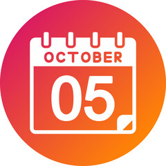 5 October Vector Icon Design