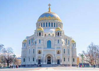 Obraz premium Naval cathedral of Saint Nicholas in Kronstadt, Saint Petersburg, Russia