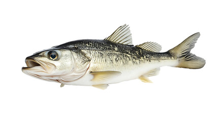 Seabass, showcasing its luxurious texture, perfect for gourmet meals, isolated on a transparent background