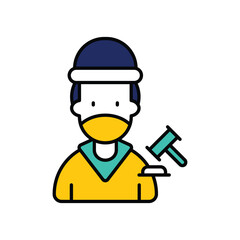 criminal color line icon with white background vector stock illustration