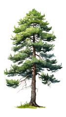 PNG A lush pine tree plant fir white background.