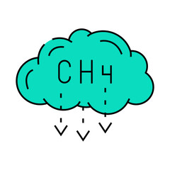 methane reduction environmental line icon vector. methane reduction environmental sign. isolated symbol illustration