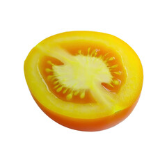 Close-up of a Juicy Yellow Tomato Half