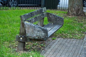 wooden bench in the park