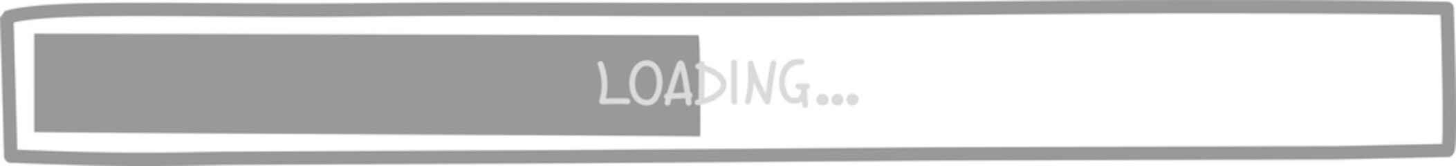 cute doodle hand draw loading bar counter computer battery, banner, flat design png illustration