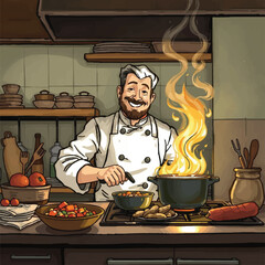 chef in the kitchen