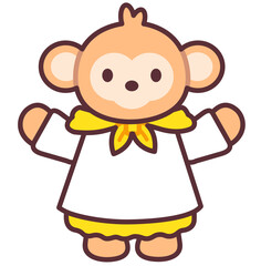 Monkey The Baker icon illustration for Bakery Shop