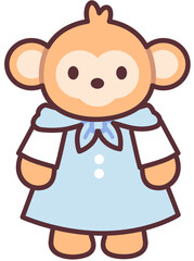 Monkey The Baker icon illustration for Bakery Shop