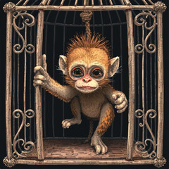 cat in cage