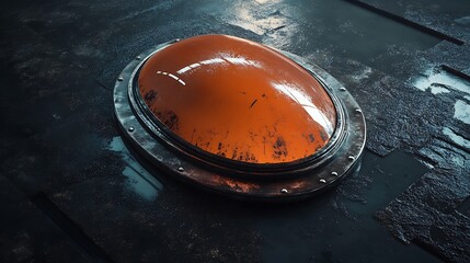 Bold orange circle containing construction worker silhouette for branding