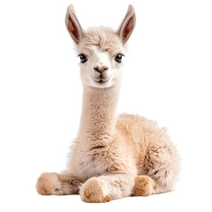 Cute Baby Llama isolated on transparent background