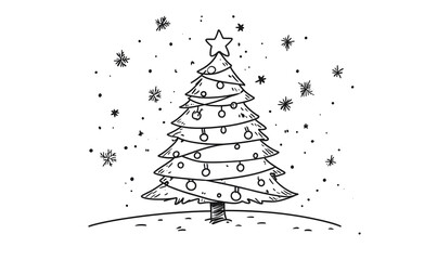 Doodle Christmas and New Year Cards - 2D Hand-drawn Illustrations on White Background