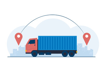 Cargo Truck on Highway for Efficient Transportation and Logistics Services. High Speed Freight Delivery, Supply Chain Optimization.