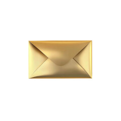 Golden Envelope Isolated on White Background