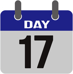 illustration of a daily calendar. Calendar day 17	