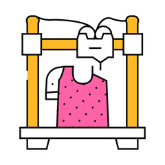 3d printed clothes future technology line icon vector. 3d printed clothes future technology sign. isolated symbol illustration
