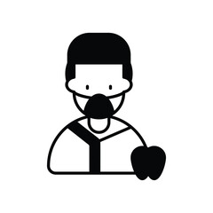 dentist glyph icon with white background vector stock illustration