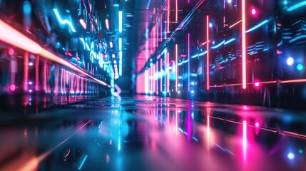Fototapeta premium Neon light reflections