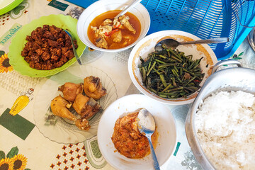 Homemade side dishes on the table