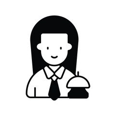 receptionist glyph icon with white background vector stock illustration