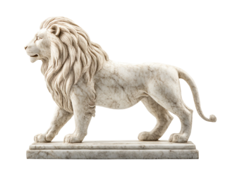 Fiber Lion Statue isolated on transparent background