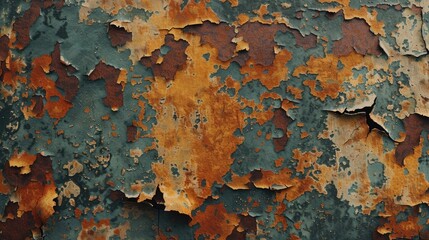 Rusty metal with peeling paint