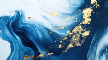 Abstract Blue and Gold Swirls