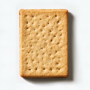 Rectangular graham cracker, close-up on white background.