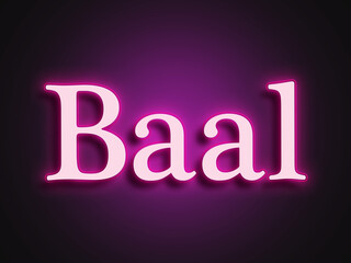 Pink glowing Neon light text effect of Hindi word Baal.